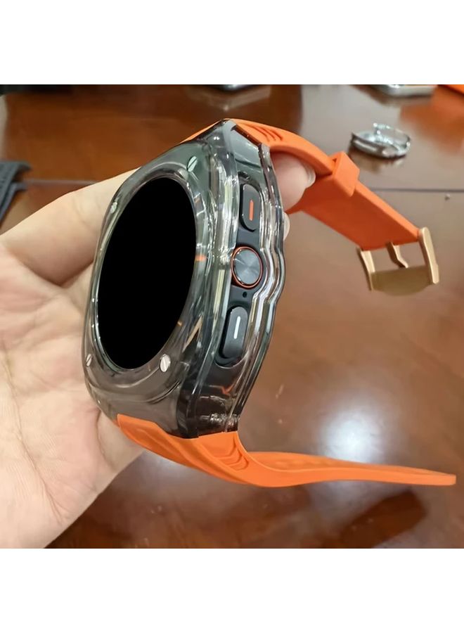 Transparent Orange Protective Case Cover for Samsung Galaxy Watch Ultra 47mm - Image 4